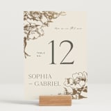 "mon amour" - Table Numbers in Hope Floats by Design Lotus - Displayed (stand not included)