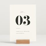 "Golden Stamp" - Table Numbers in Snow by FRANI - Displayed (stand not included)
