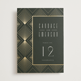 "Deco pattern" - Table Numbers in Onyx by Ana de Sousa - Front