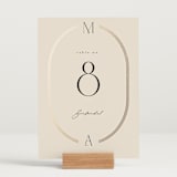 "Misha" - Table Numbers in Latte by Kristie Kern - Displayed (stand not included)