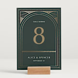 "deco arch" - Table Numbers in Fir by Kindred Fields - Displayed (stand not included)