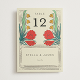 "Deco Spring Florals" - Table Numbers in Birch by Shiny Penny Studio - Front