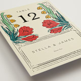 "Deco Spring Florals" - Table Numbers in Birch by Shiny Penny Studio - Detail