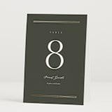 "Perfect Pair" - Table Numbers in Olive by Stacey Meacham - Folded