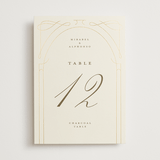 "Simple Art Nouveau" - Table Numbers in Cream by Katie Zimpel - Front