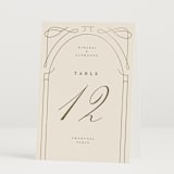 "Simple Art Nouveau" - Table Numbers in Cream by Katie Zimpel - Folded