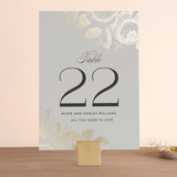 "Beloved" - Table Numbers in Mist by Design Lotus - Front