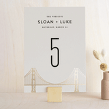 "Golden Gate Bridge" - Table Numbers in Cloud by Hooray Creative - Front