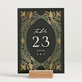 "Embellished" - Table Numbers in Buttercup by Jen Owens - Displayed (stand not included)