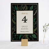 "Emerald Leaves" - Table Numbers in Midnight by Susan Moyal - Front