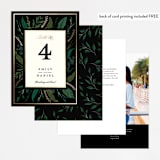 "Emerald Leaves" - Table Numbers in Midnight by Susan Moyal - Back of Card Options