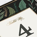 "Emerald Leaves" - Table Numbers in Midnight by Susan Moyal - Detail