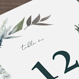 "Soft Greenery" - Table Numbers in Twilight by Susan Moyal - Detail