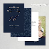 "Botanical Ampersand" - Table Numbers in Navy by Hooray Creative - Back of Card Options