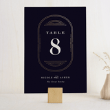 "Modern Deco" - Table Numbers in Midnight by Hooray Creative - Front