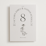 "Floral Type Arch" - Table Numbers in Linen by Baumbirdy - Front
