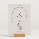 "Floral Type Arch" - Table Numbers in Linen by Baumbirdy - Displayed (stand not included)