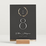 "Panache" - Table Numbers in Onyx by Kristie Kern - Displayed (stand not included)