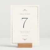 "Islamic Arch" - Table Numbers in Scarlet by Sabrin Deirani - Displayed (stand not included)