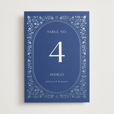 "Pomegranate Floral Frame" - Table Numbers in Royal by Nam Bourassa - Front