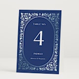 "Pomegranate Floral Frame" - Table Numbers in Royal by Nam Bourassa - Folded