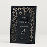 "Beautiful Chuppah" - Table Numbers in Midnight by Ana de Sousa - Folded
