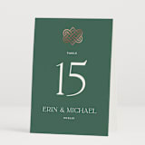 "Celtic Love Knot" - Table Numbers in Clover by Kerry Doyle - Folded