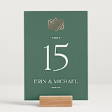 "Celtic Love Knot" - Table Numbers in Clover by Kerry Doyle - Displayed (stand not included)