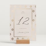 "Shraddha" - Table Numbers in Celestial by Deynaaz Daraei - Displayed (stand not included)