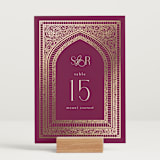 "Amber Palace" - Table Numbers in Garnet by Chris Griffith - Displayed (stand not included)