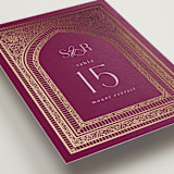 "Amber Palace" - Table Numbers in Garnet by Chris Griffith - Detail