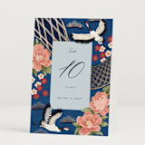 "kimono" - Table Numbers in Ocean by Elly - Folded