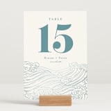 "waves" - Table Numbers in Aqua by Jessie Steury - Displayed (stand not included)