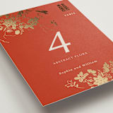 "Abstract Flora" - Table Numbers in Lava by Stellax Creative - Detail