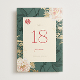 "Auspicious Peonies" - Table Numbers in Evergreen by fatfatin - Front