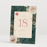"Auspicious Peonies" - Table Numbers in Evergreen by fatfatin - Folded