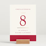 "Double Peony" - Table Numbers in Ruby by Janean Hinger - Displayed (stand not included)