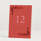 "Fiery" - Table Numbers in Ruby by Ghia Designs - Folded