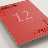 "Fiery" - Table Numbers in Ruby by Ghia Designs - Detail