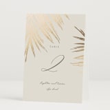 "Gilded Palm" - Table Numbers in Sand by Melinda Denison - Folded
