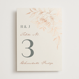 "Lovely" - Table Numbers in Creme by Stardust Design Studio - Front