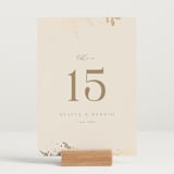 "Garden" - Table Numbers in Mahogany by Leah Bisch - Displayed (stand not included)
