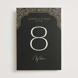 "Heirloom Branches" - Table Numbers in Midnight by GeekInk Design - Front