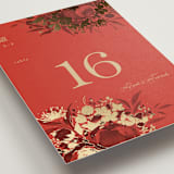 "Happiness" - Table Numbers in Cherry by Shannon Chen of Four Wet Feet Studio - Detail