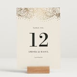 "Elegant Henna" - Table Numbers in Champagne by Oma N. Ramkhelawan - Displayed (stand not included)