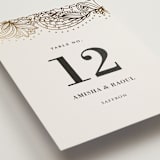 "Elegant Henna" - Table Numbers in Champagne by Oma N. Ramkhelawan - Detail