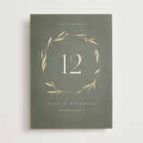 "Minimal Circle" - Table Numbers in Moss by Kelly Schmidt - Front