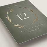 "Minimal Circle" - Table Numbers in Moss by Kelly Schmidt - Detail