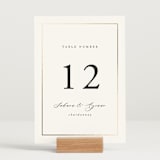 "Gilded Frame" - Table Numbers in Pearl by Nicole Walsh - Displayed (stand not included)