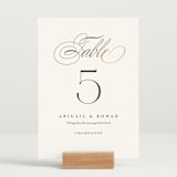 "Initialed" - Table Numbers in Chantilly by Jessica Williams - Displayed (stand not included)